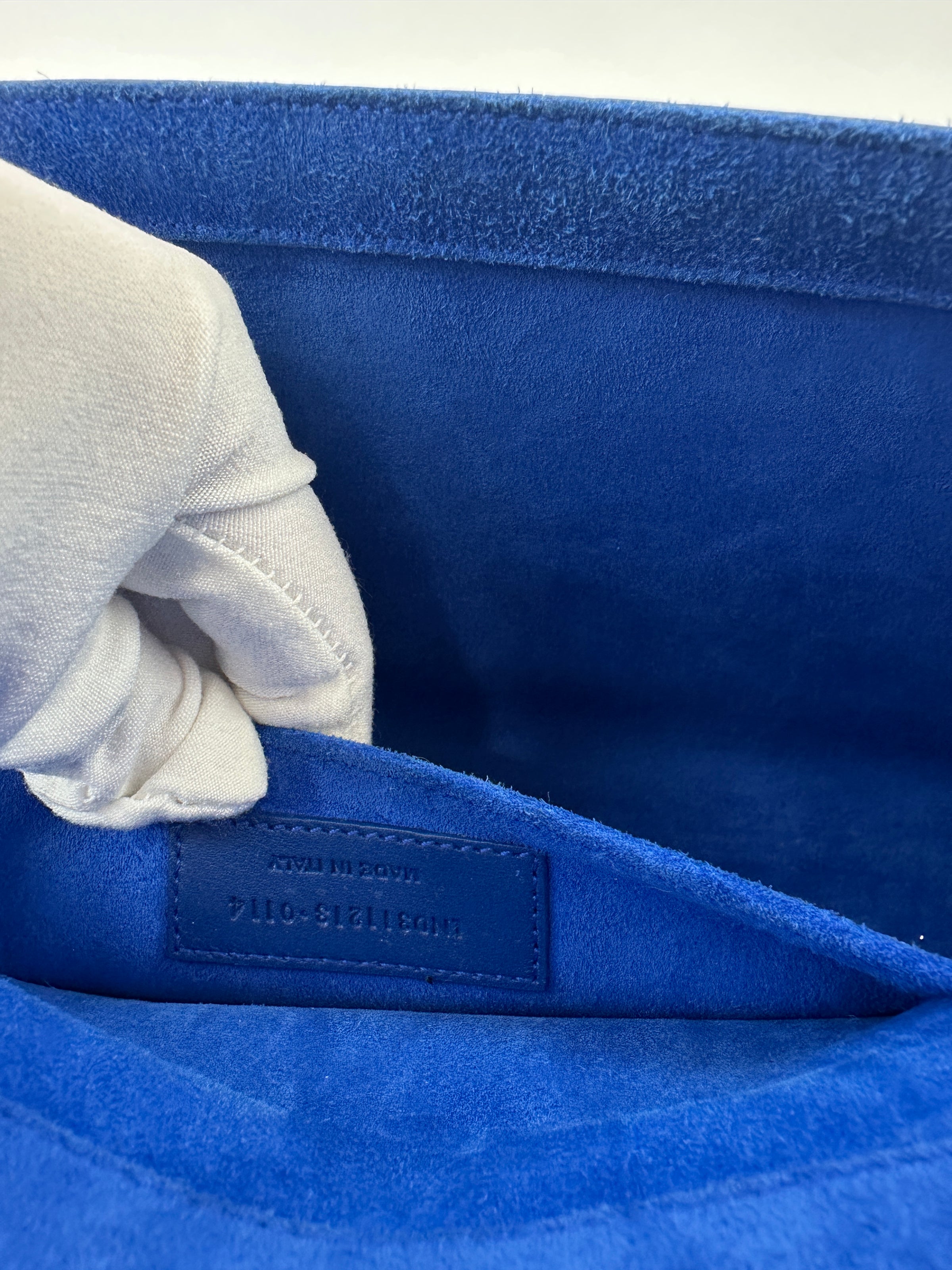 311213 Chyc Y Ligne Blue Calfskin Leather Clutch