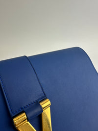 311213 Chyc Y Ligne Blue Calfskin Leather Clutch