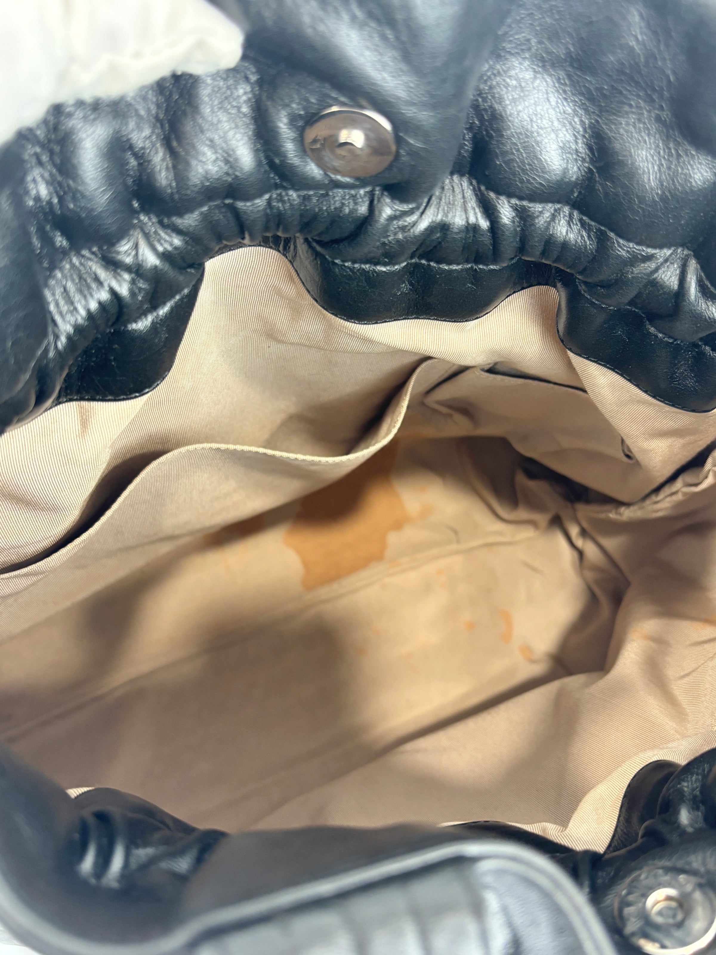 Chanel Black Embossed Calfskin Leather Unlimited Line Drawstring Tote