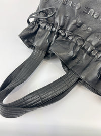 Chanel Black Embossed Calfskin Leather Unlimited Line Drawstring Tote