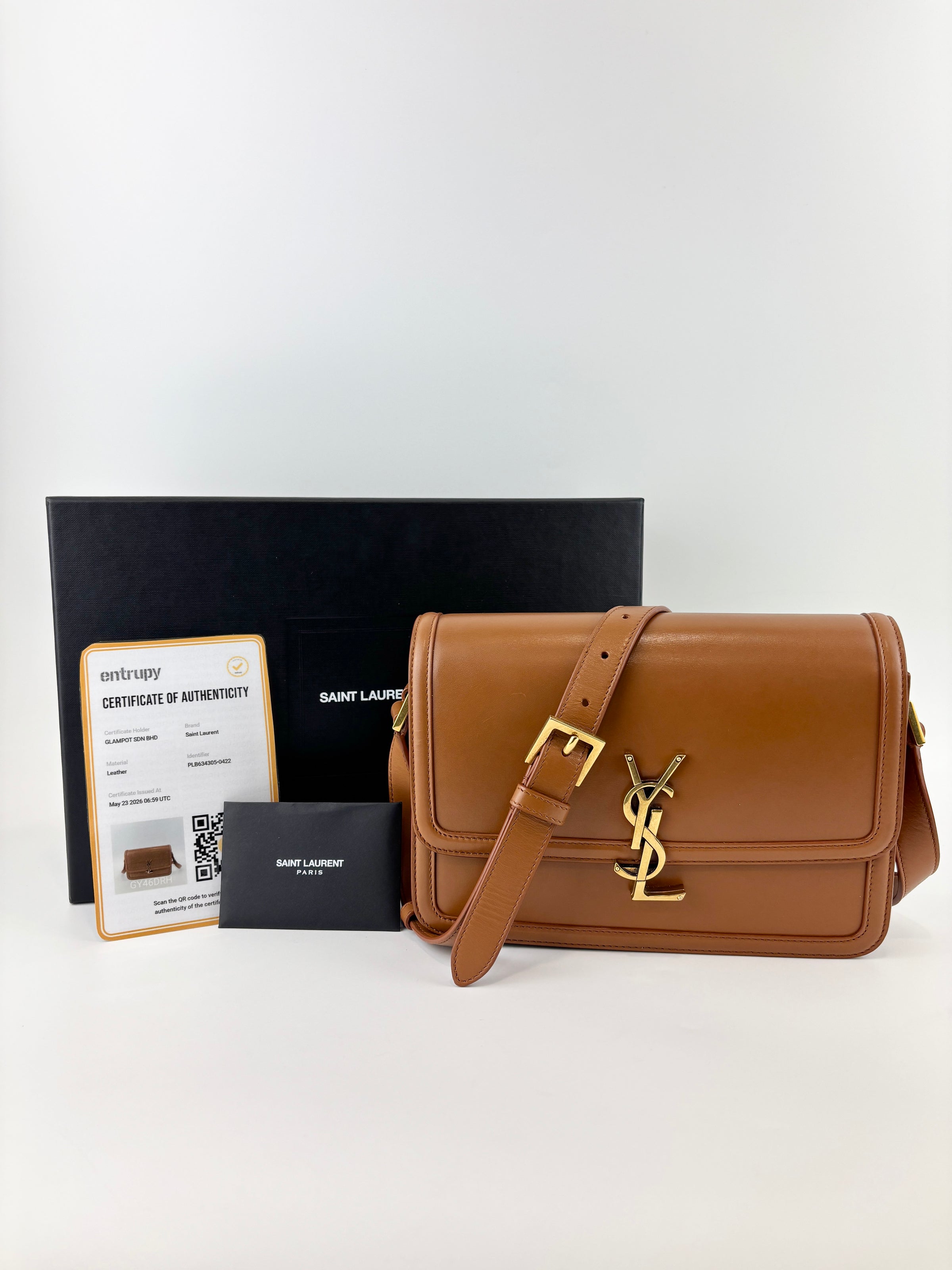 Box Calfskin Monogram Medium Solferino Satchel Natural Tan - Glampot