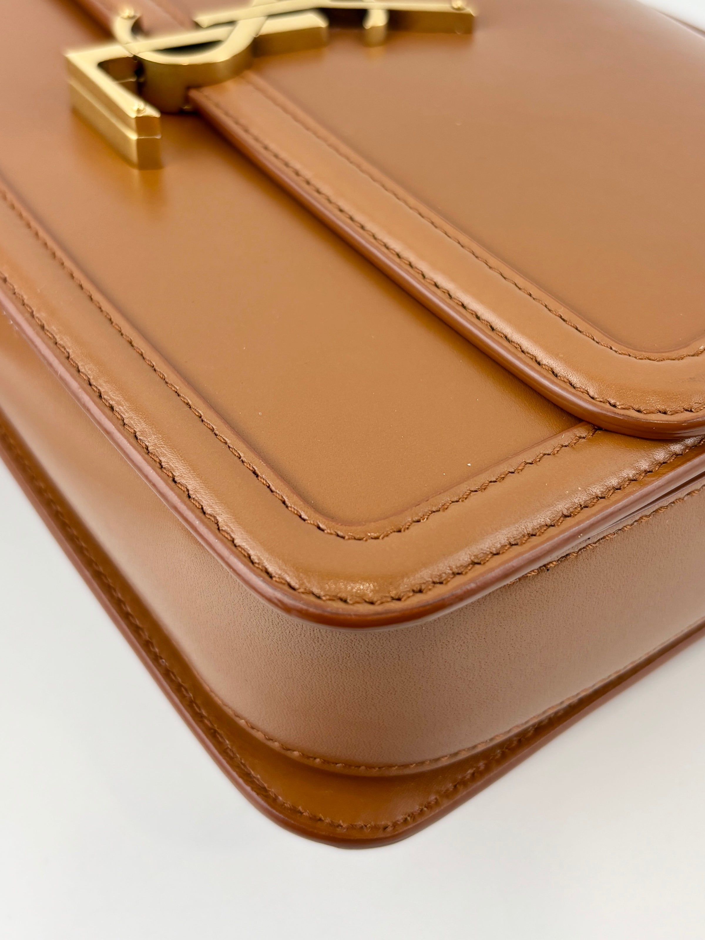 Box Calfskin Monogram Medium Solferino Satchel Natural Tan - Glampot