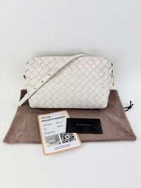 White Intrecciato Camera Bag
