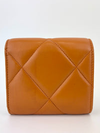 AP1064 C19 Trifold Compact Lambskin Wallet Caramel