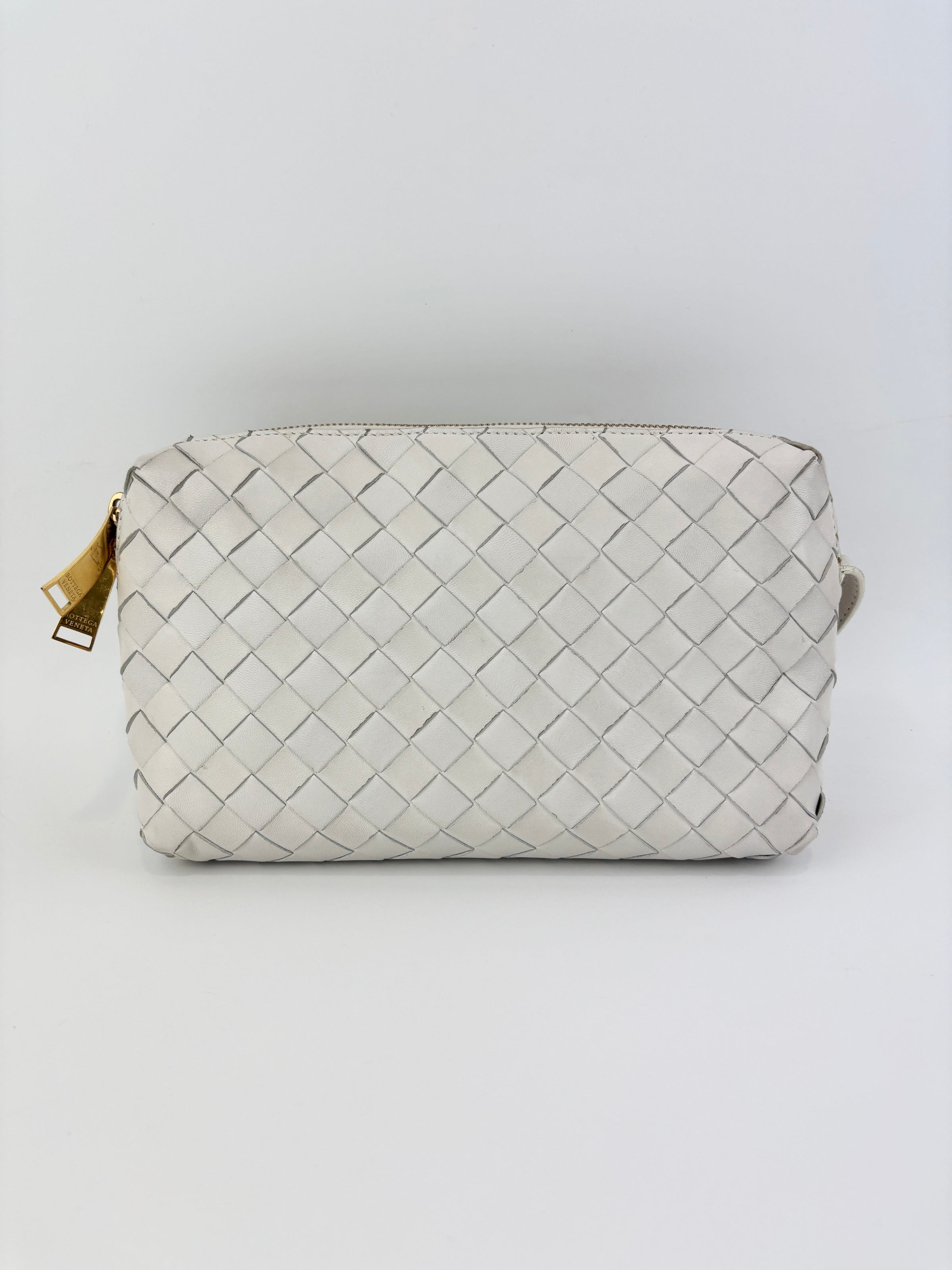 White Intrecciato Camera Bag