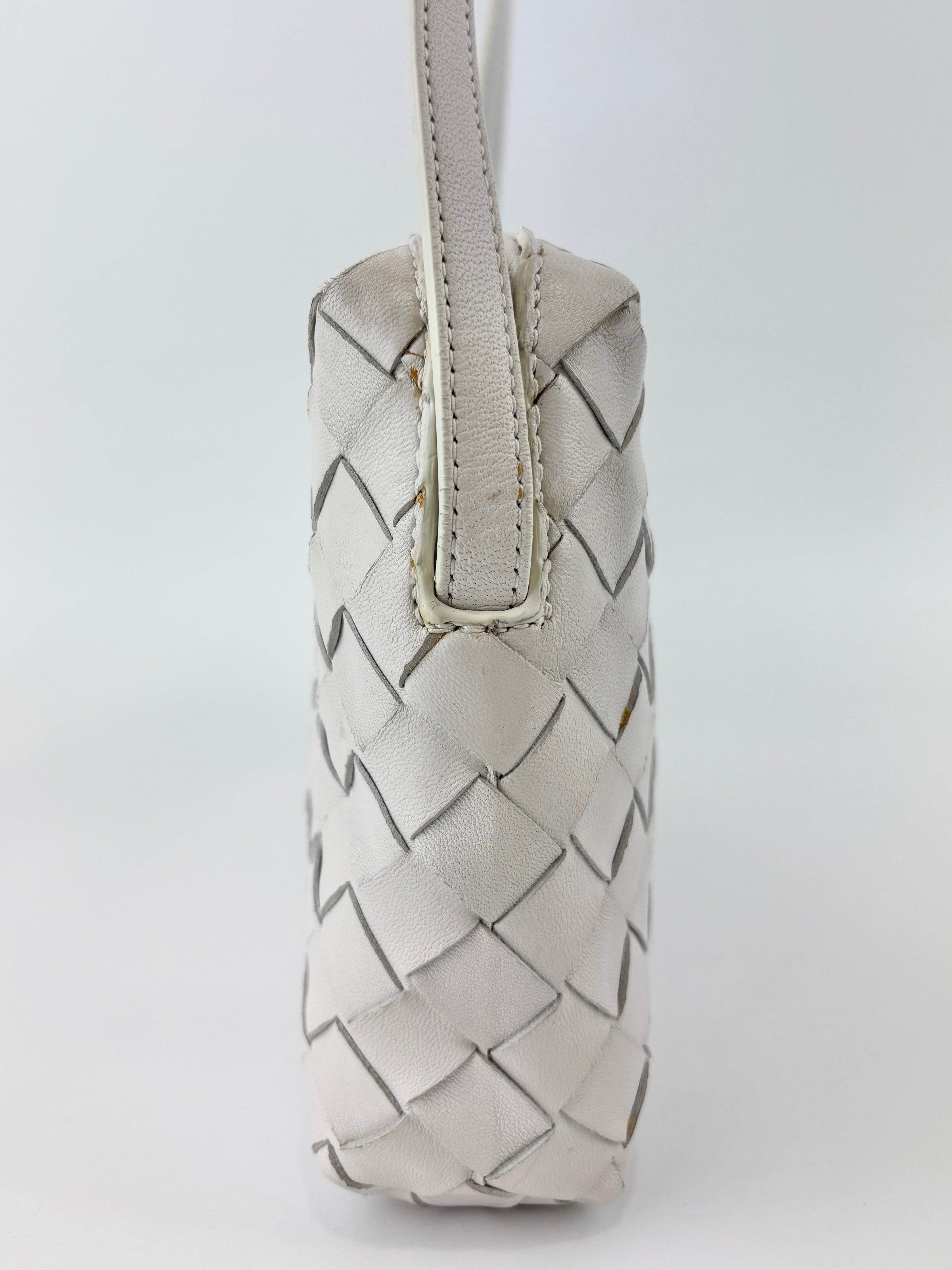 White Intrecciato Camera Bag