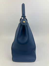 8BN226 Regular Peekaboo Blue Smooth Leather Bag
