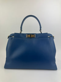8BN226 Regular Peekaboo Blue Smooth Leather Bag