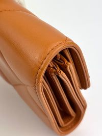 AP1064 C19 Trifold Compact Lambskin Wallet Caramel
