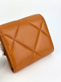 AP1064 C19 Trifold Compact Lambskin Wallet Caramel