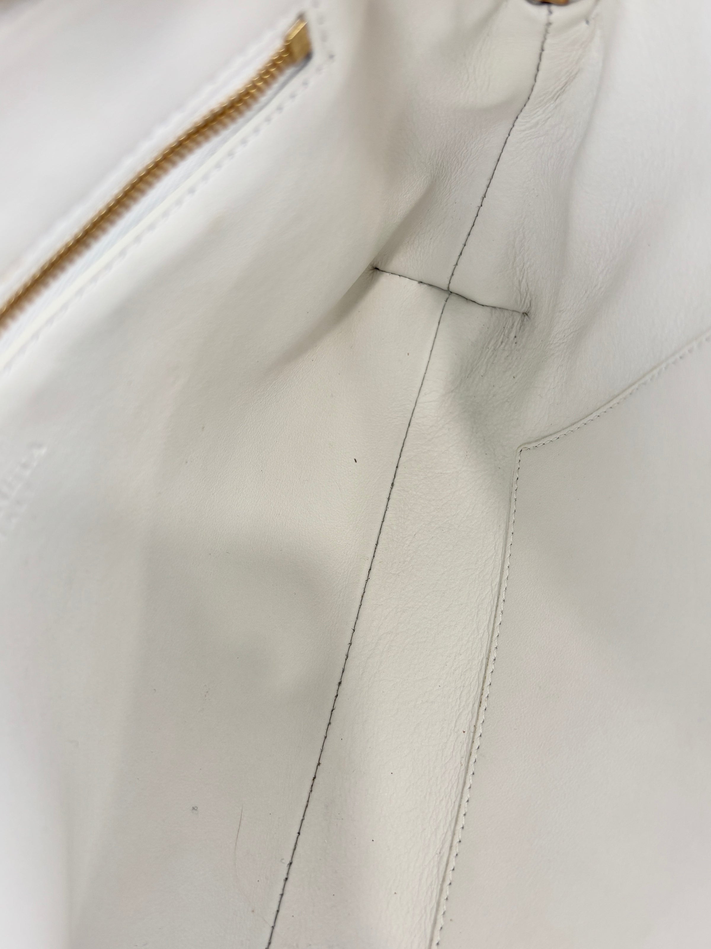White Intrecciato Camera Bag