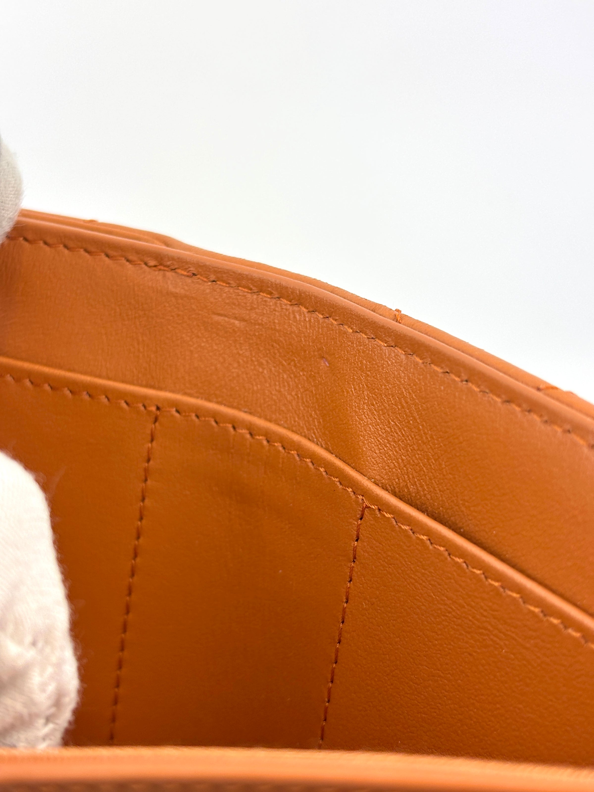 AP1064 C19 Trifold Compact Lambskin Wallet Caramel