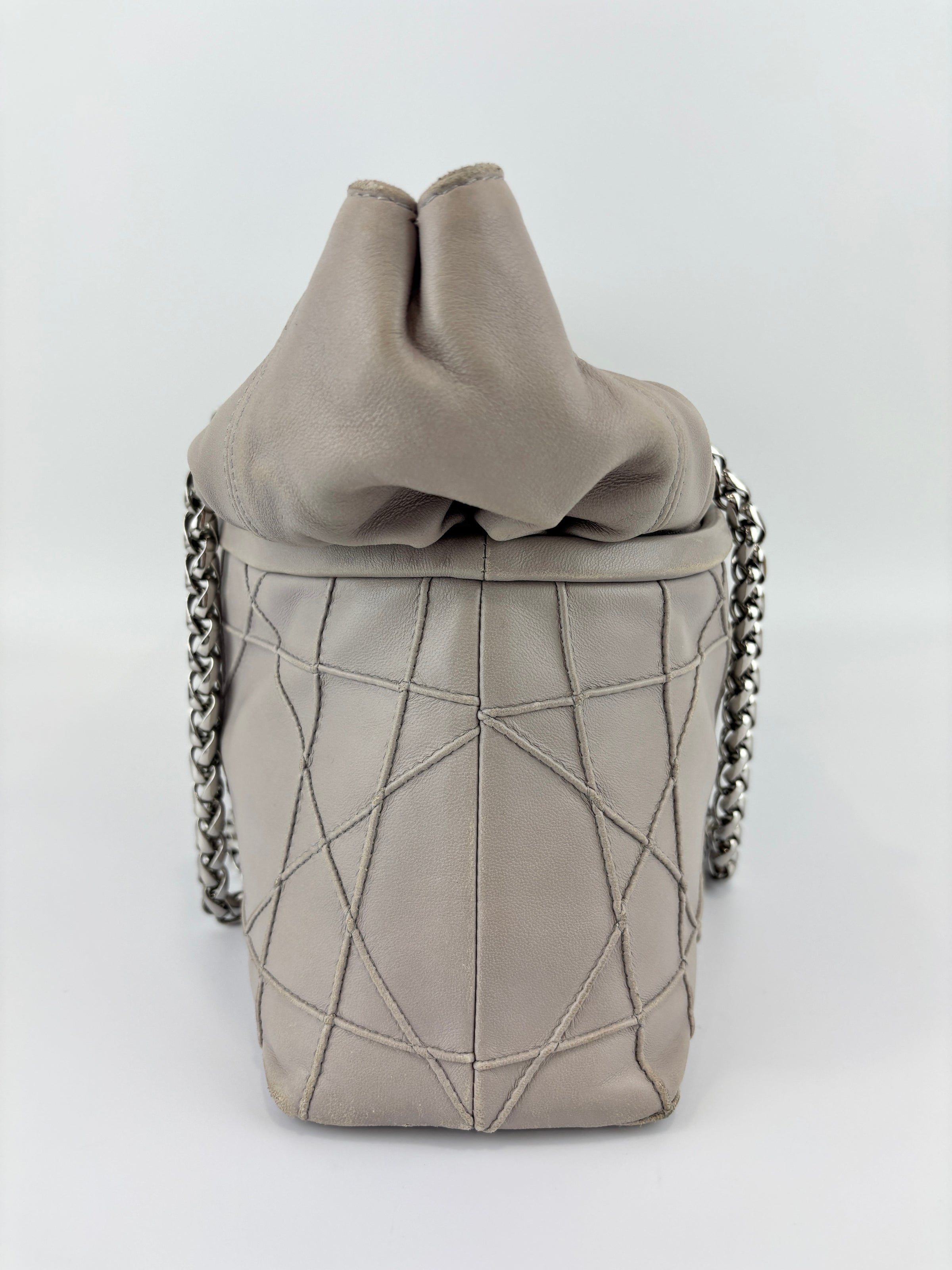 Medium Granville Chain Tote in Grey Cannage Lambskin SHW
