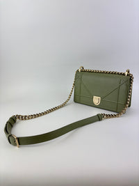 Small Diorama in Light Green Grained Calfskin Leather