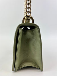 Small Diorama in Light Green Grained Calfskin Leather