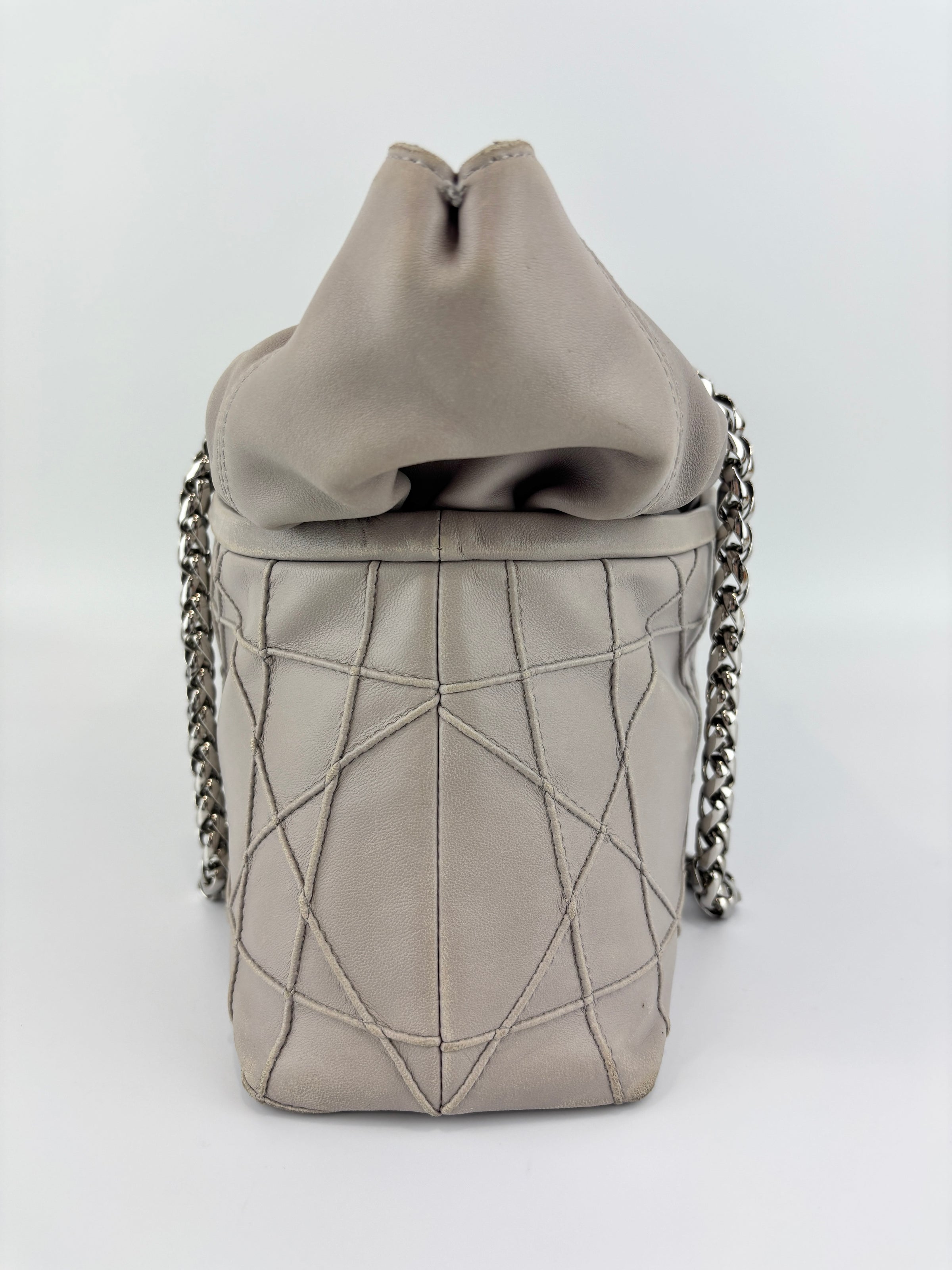 Medium Granville Chain Tote in Grey Cannage Lambskin SHW