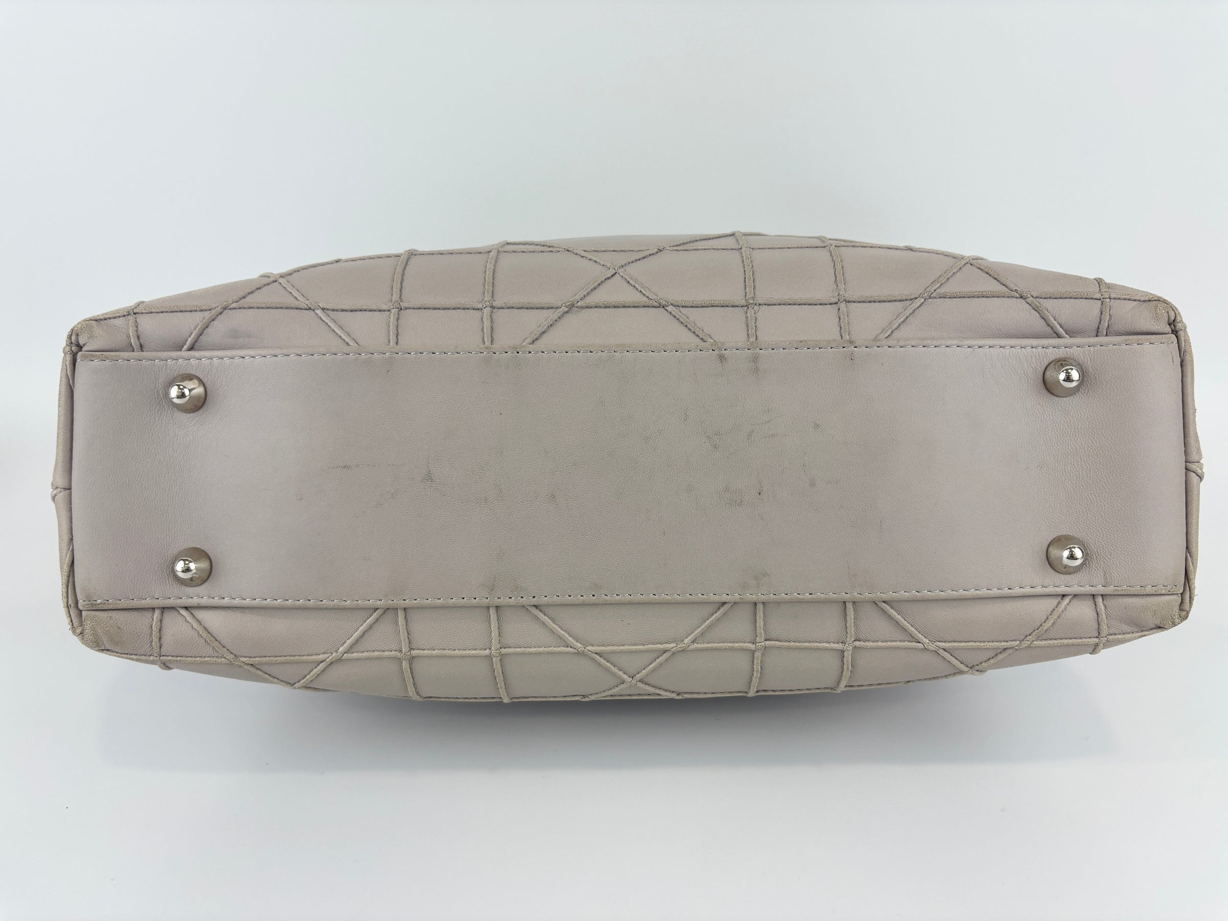 Medium Granville Chain Tote in Grey Cannage Lambskin SHW