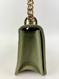 Small Diorama in Light Green Grained Calfskin Leather