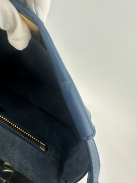8BN226 Regular Peekaboo Blue Smooth Leather Bag