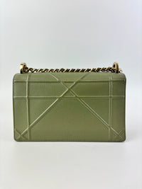 Small Diorama in Light Green Grained Calfskin Leather