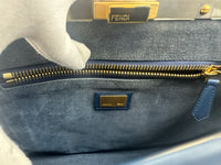 8BN226 Regular Peekaboo Blue Smooth Leather Bag