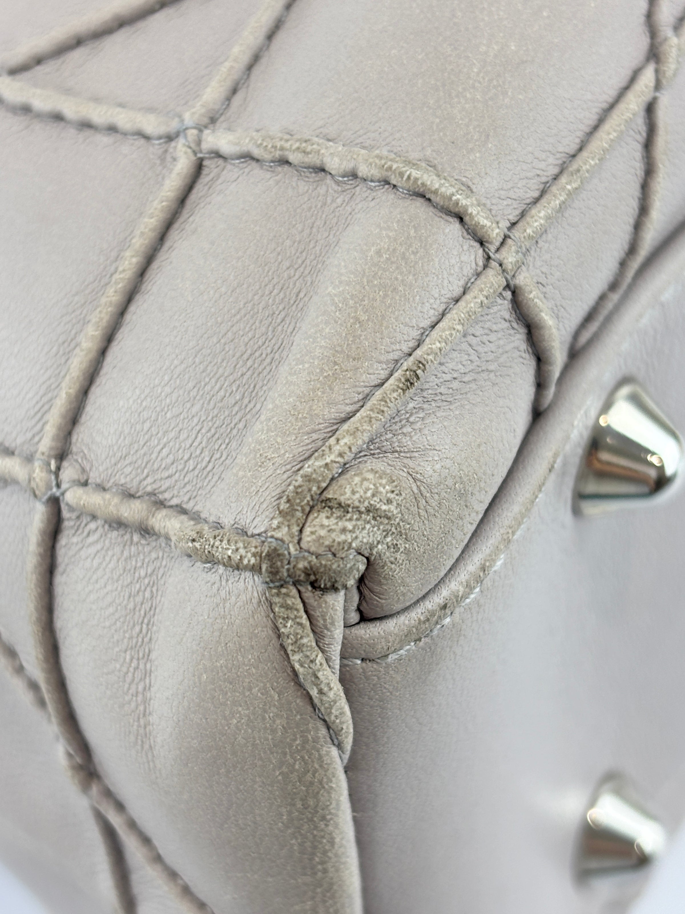 Medium Granville Chain Tote in Grey Cannage Lambskin SHW