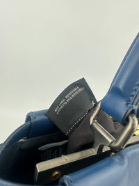 8BN226 Regular Peekaboo Blue Smooth Leather Bag