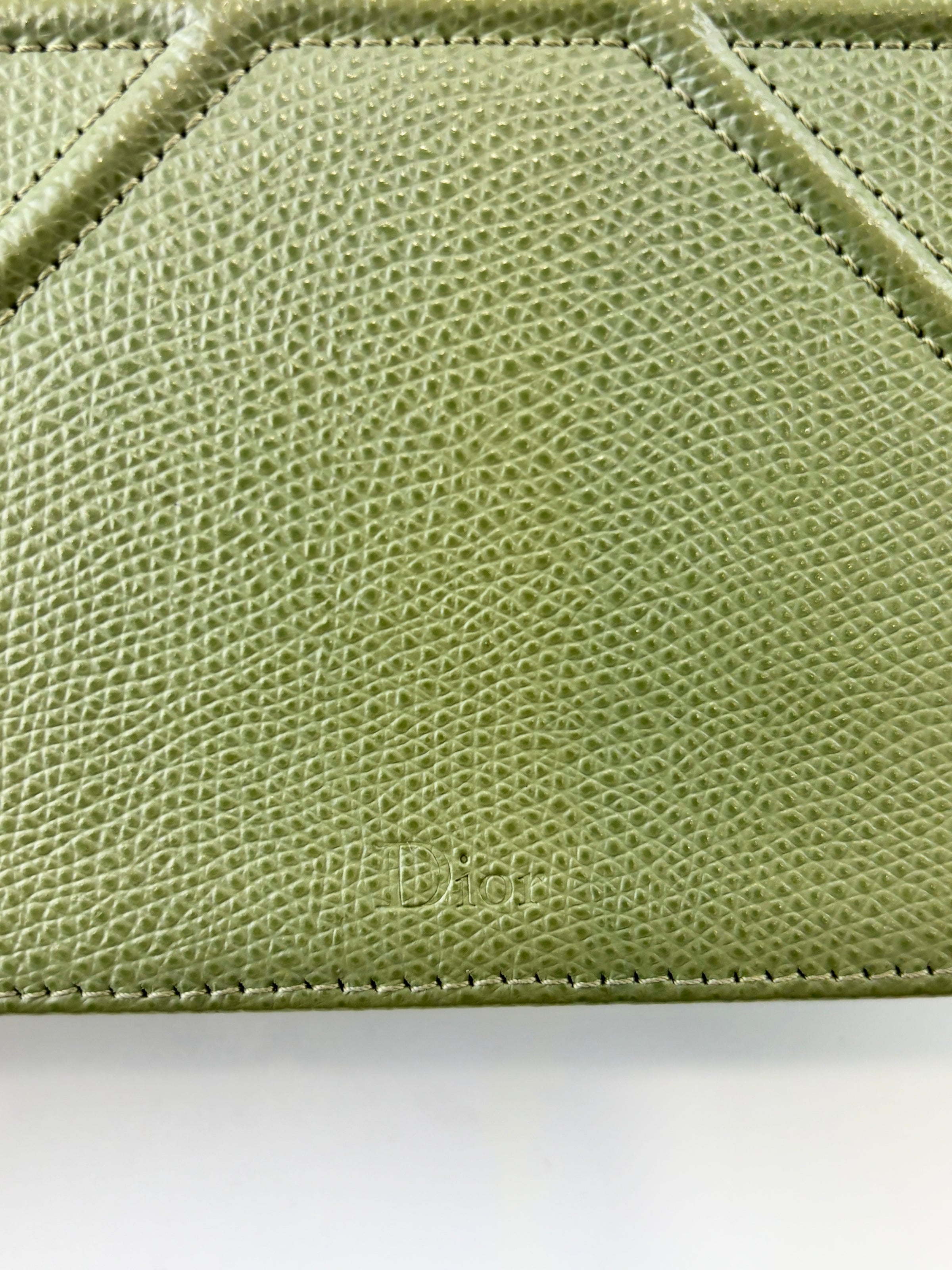 Small Diorama in Light Green Grained Calfskin Leather