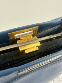 8BN226 Regular Peekaboo Blue Smooth Leather Bag