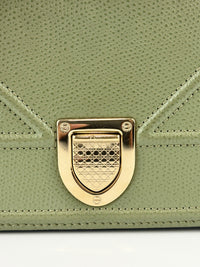 Small Diorama in Light Green Grained Calfskin Leather