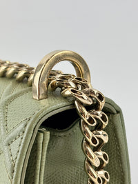 Small Diorama in Light Green Grained Calfskin Leather