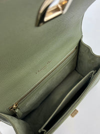 Small Diorama in Light Green Grained Calfskin Leather
