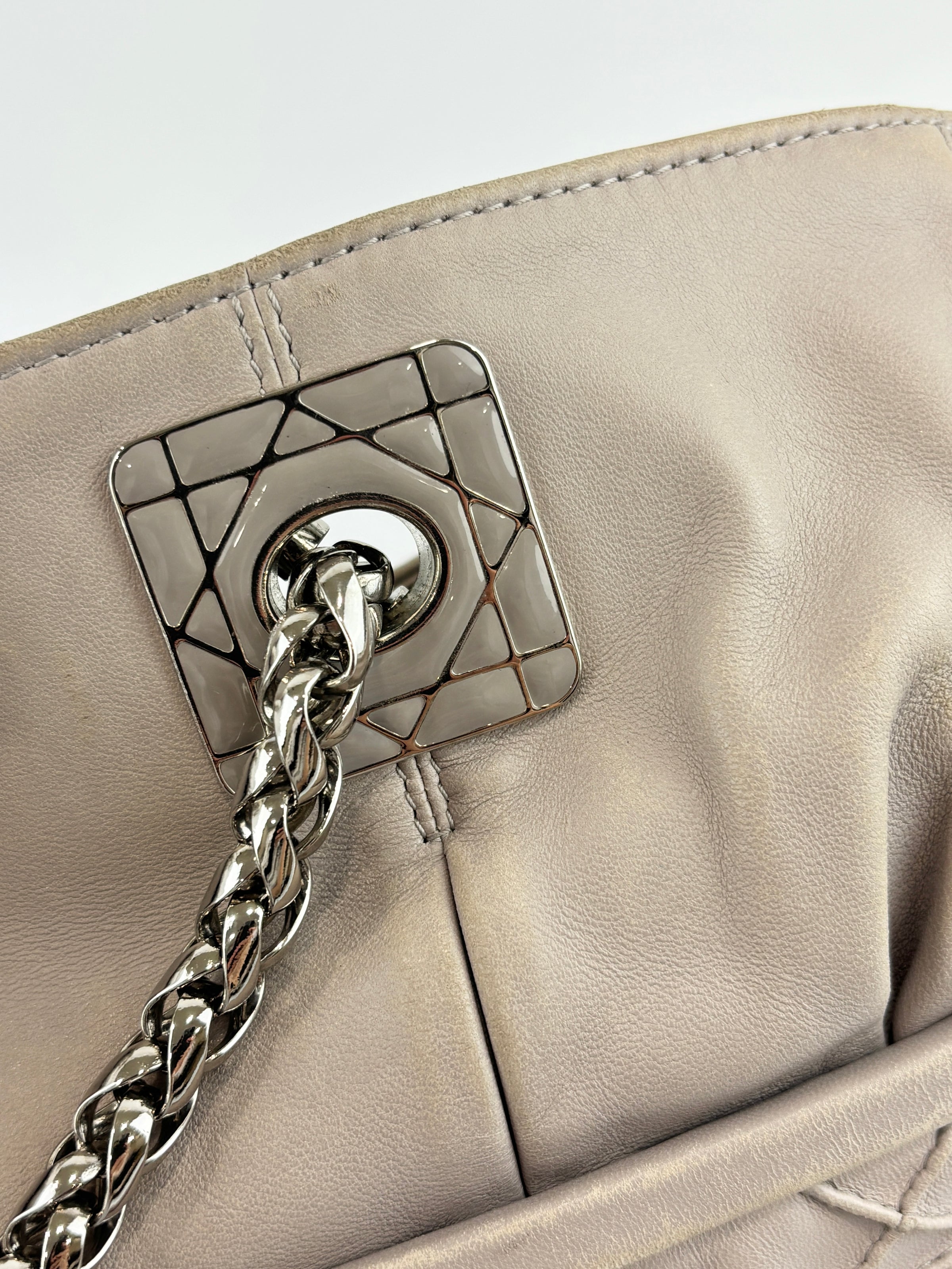 Medium Granville Chain Tote in Grey Cannage Lambskin SHW