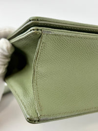 Small Diorama in Light Green Grained Calfskin Leather