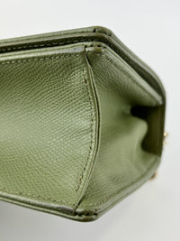 Small Diorama in Light Green Grained Calfskin Leather