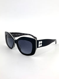 FRIDA/G/S Women’s Sunglasses in Black/White - Glampot