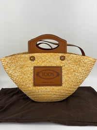 Beach Bag Raffia and Leather