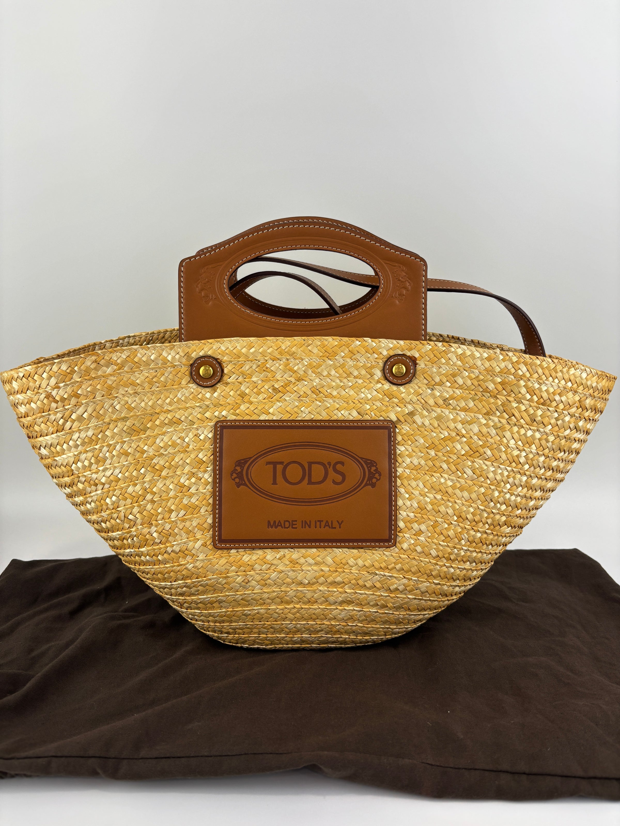 Beach Bag Raffia and Leather