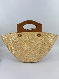 Beach Bag Raffia and Leather