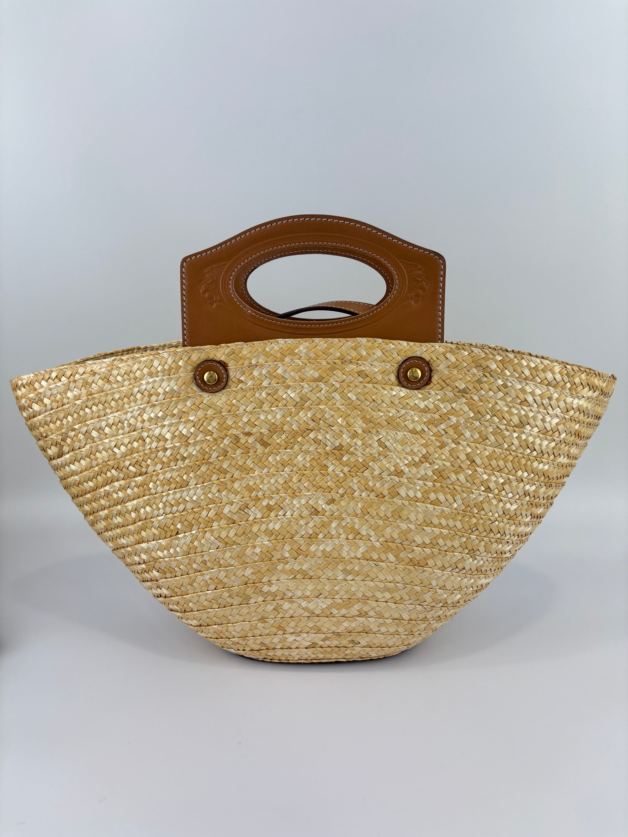 Beach Bag Raffia and Leather