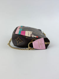 Limited Edition Monogram Illustre Transatlantic Mini Pochette Accessories in Rose Ballerine