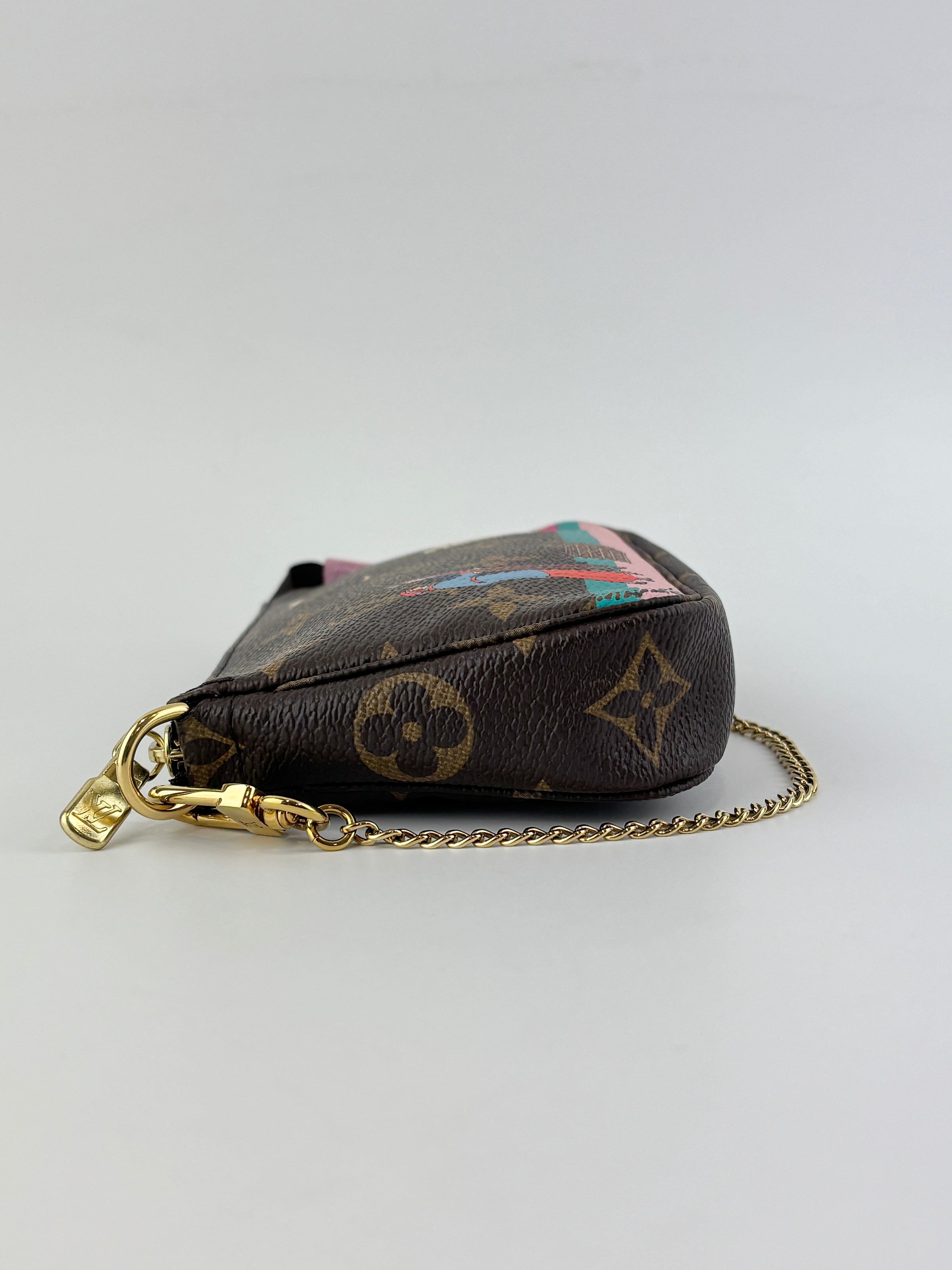 Limited Edition Monogram Illustre Transatlantic Mini Pochette Accessories in Rose Ballerine