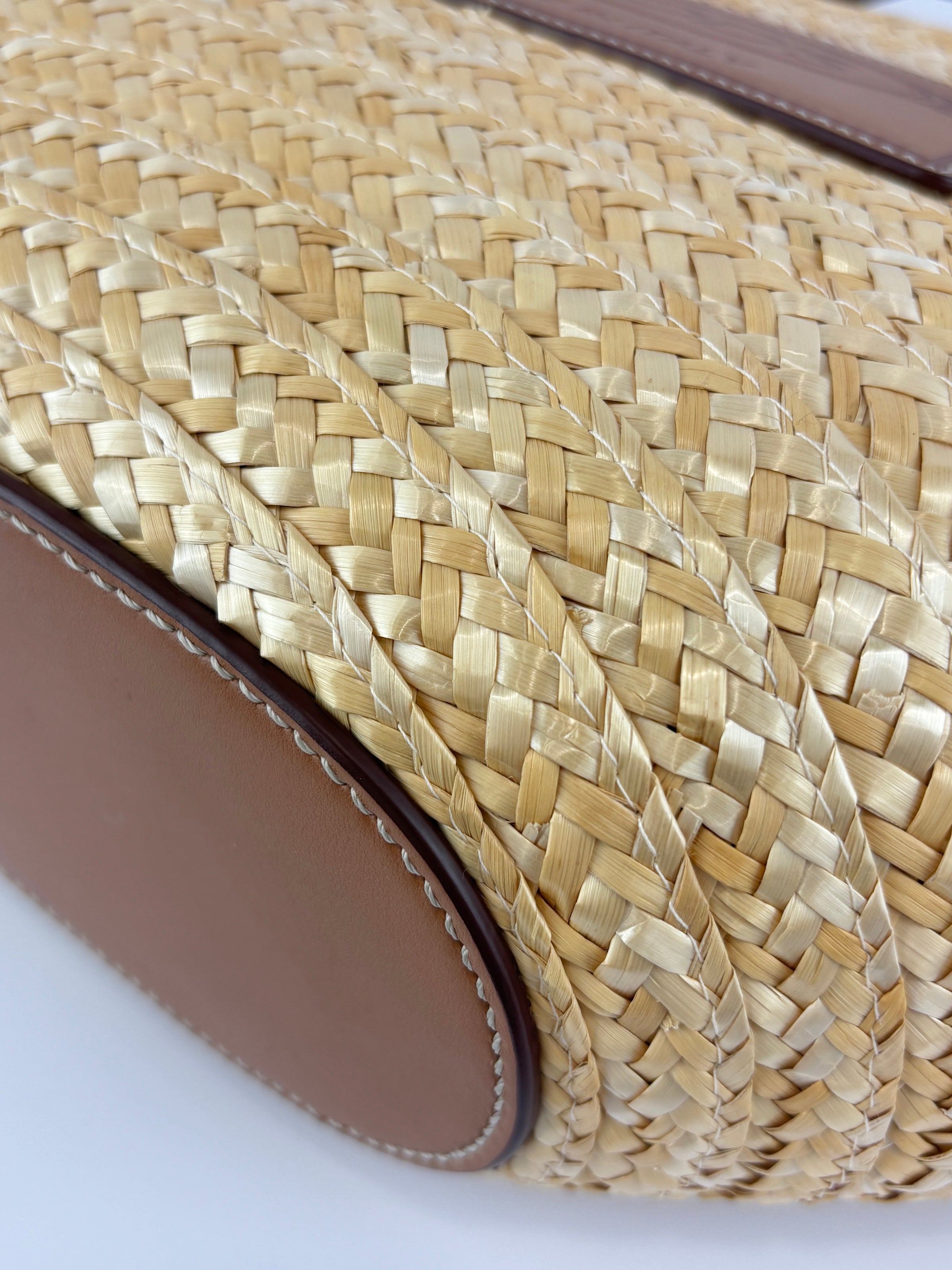 Beach Bag Raffia and Leather