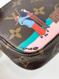 Limited Edition Monogram Illustre Transatlantic Mini Pochette Accessories in Rose Ballerine