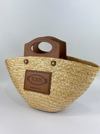 Beach Bag Raffia and Leather