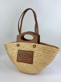Beach Bag Raffia and Leather