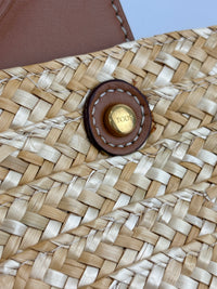 Beach Bag Raffia and Leather