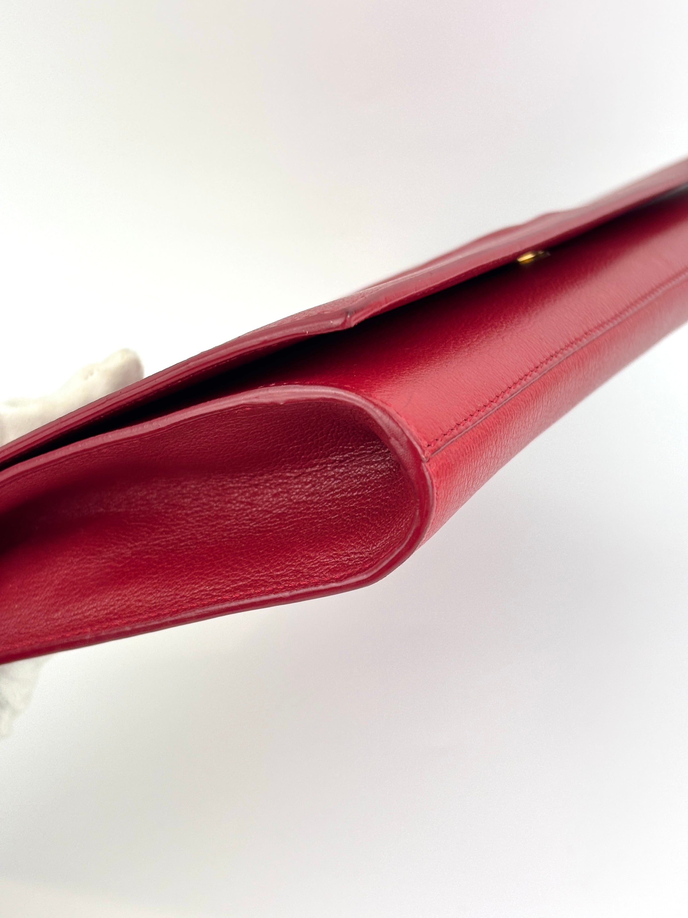 Large Belle De Jour Clutch Red Calfskin