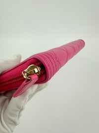 Boy Pink Quilted Lambskin Zip Around Wallet