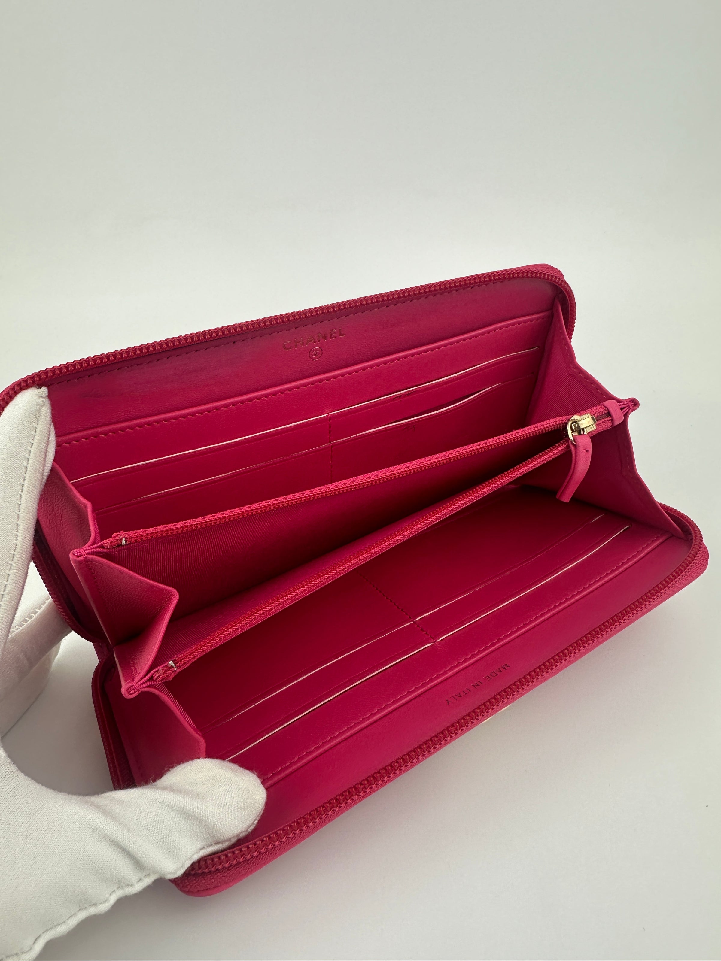 Boy Pink Quilted Lambskin Zip Around Wallet